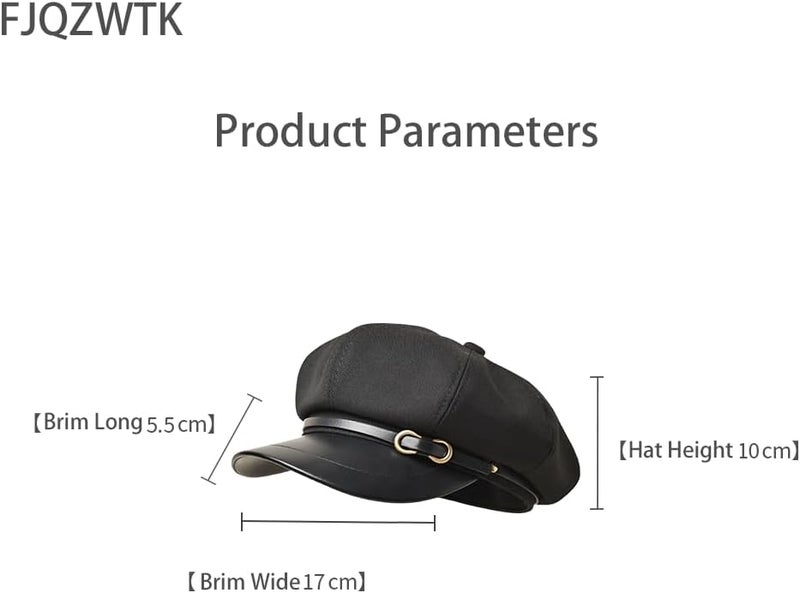 FJQZWTK Womens Newsboy Cap Fashion PU Leather Cabbie Painter Hat Beret Cap - Image 4